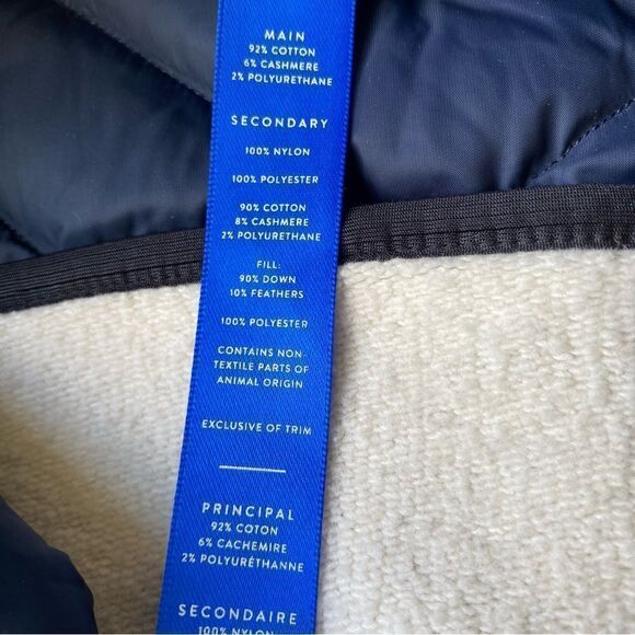 Kit and Ace Liberty Jacket French Terry Puffer Grey Blue size 10 goose down - Picture 11 of 12